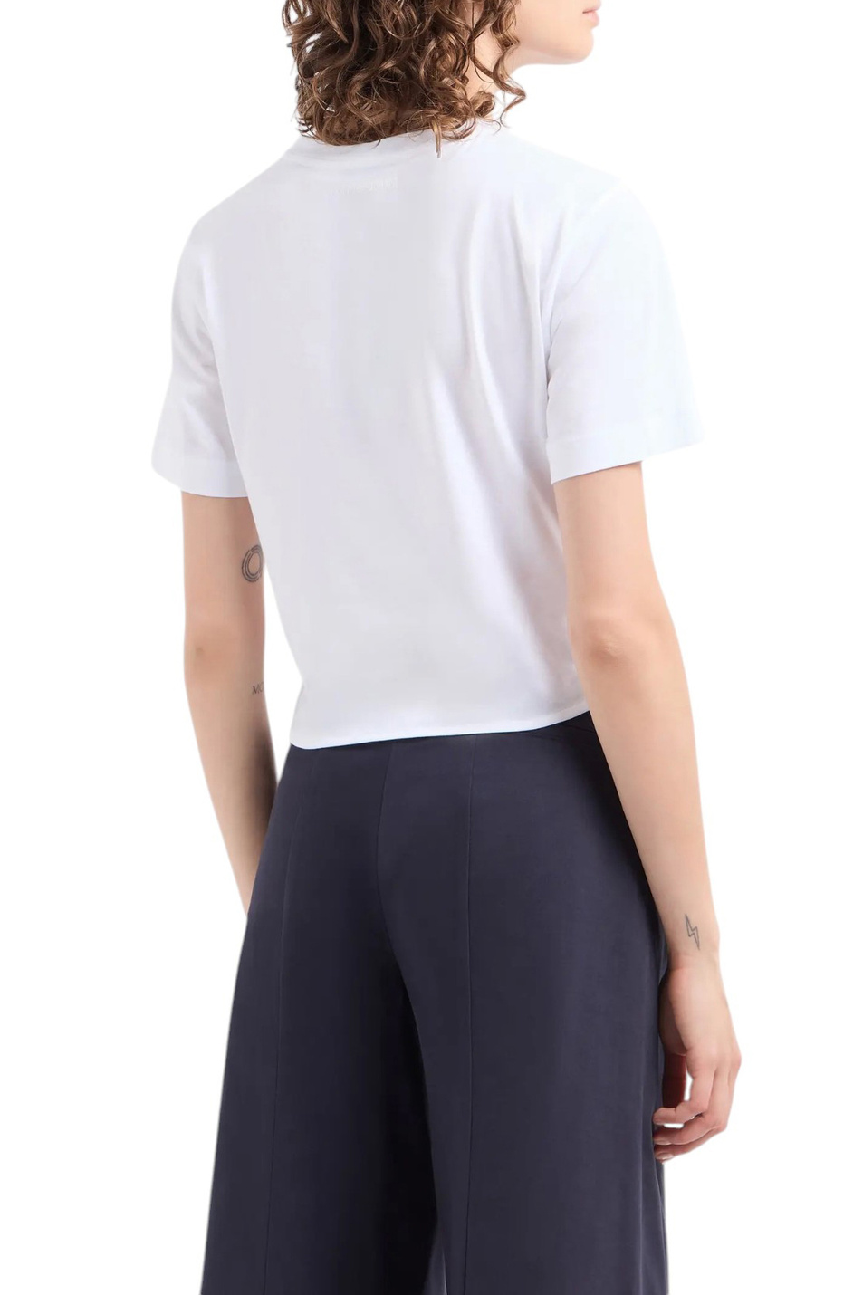 Женский Emporio Armani Футболка из хлопка с логотипом (цвет ), артикул EW000894-AF12567 | Фото 4