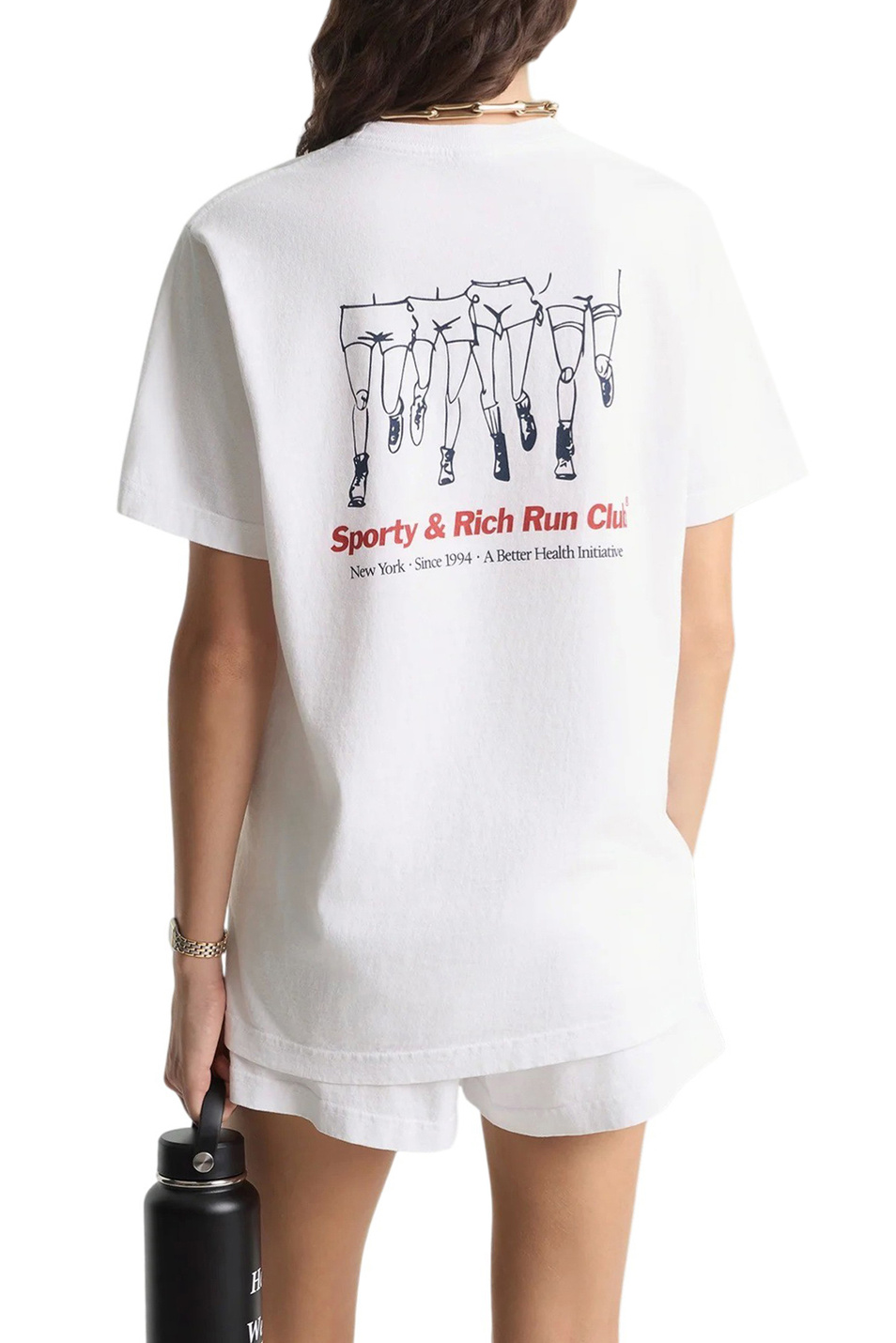 Женский Sporty & Rich Футболка Run Club из хлопка (цвет ), артикул TO04364172WH01 | Фото 4