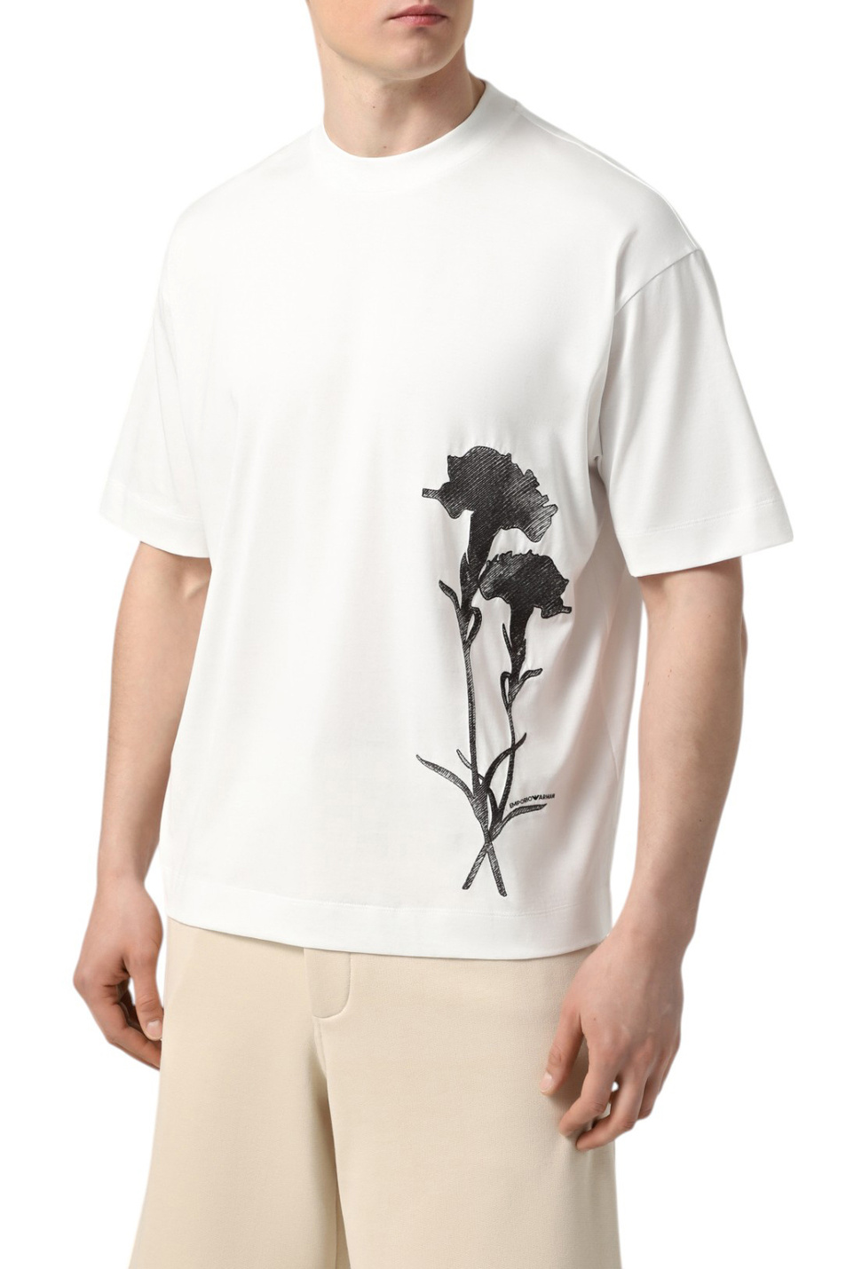 Мужской Emporio Armani Футболка из хлопка (цвет белый), артикул EM001026-AF13669 | Фото 3