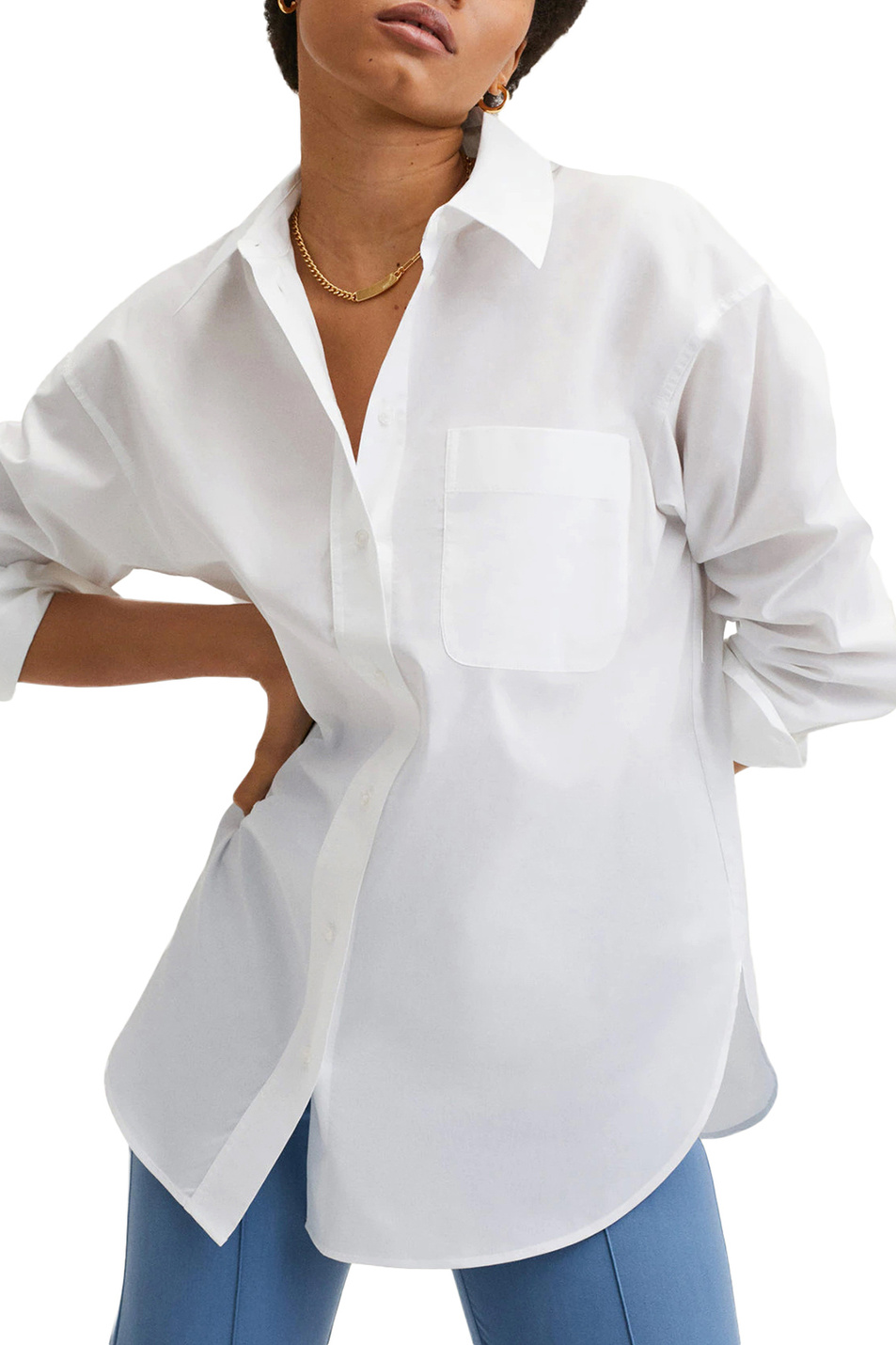 Женский Mango Рубашка REGU с карманом на груди (цвет ), артикул 27071110 | Фото 3