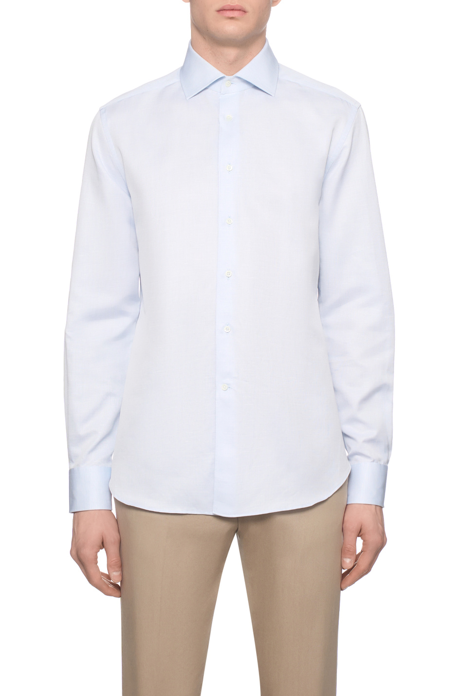 Мужской Corneliani Рубашка из хлопка и льна (цвет ), артикул 27P100-2711331 | Фото 4