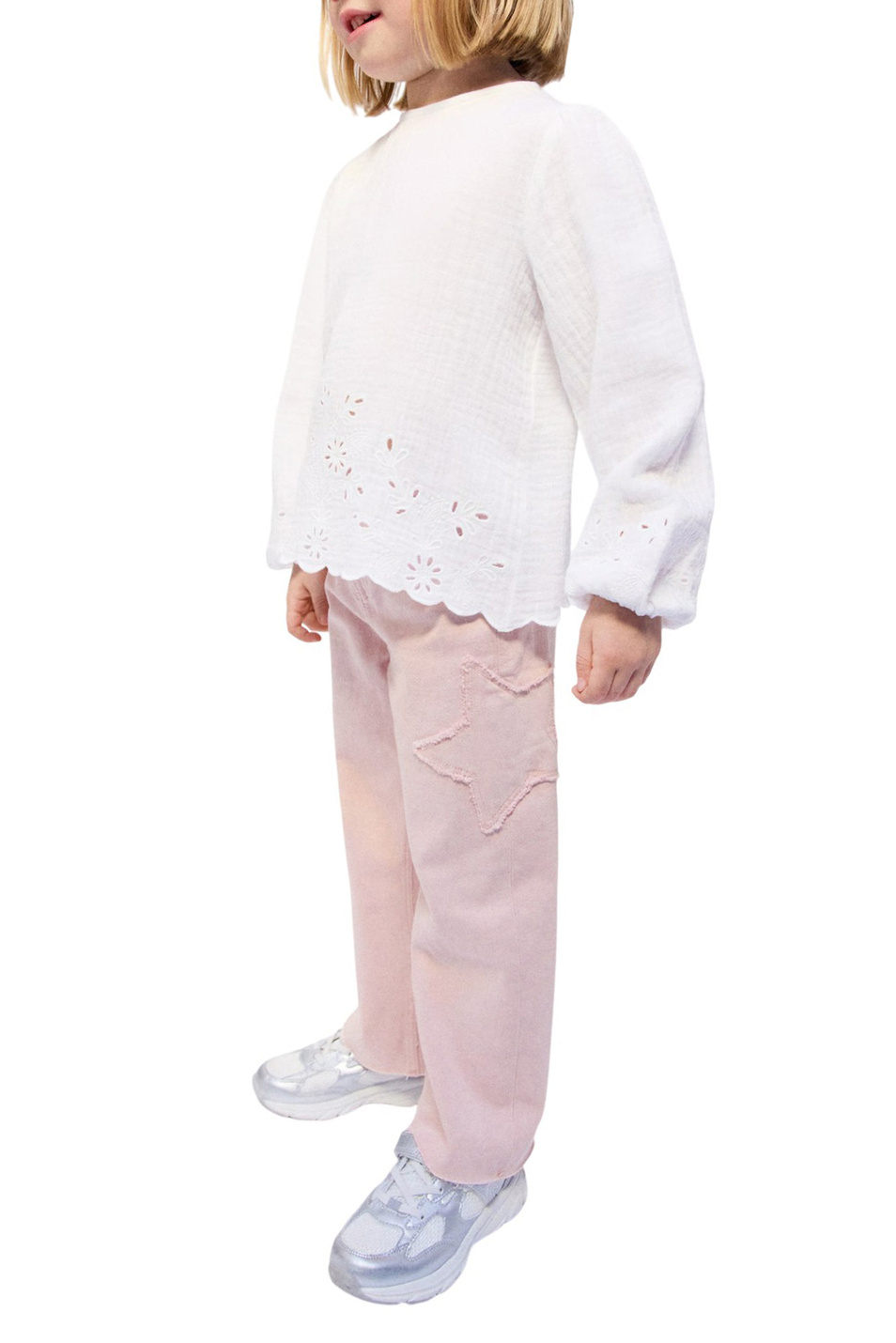 Девочкам Mango Kids Джинсы ESTRELLI прямого кроя (цвет ), артикул 27022889 | Фото 3
