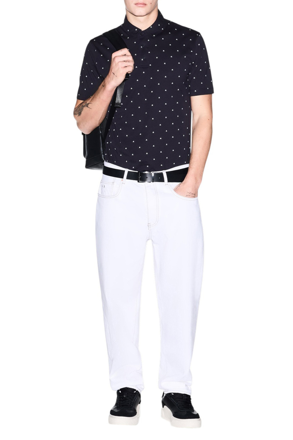 Мужской Armani Exchange Поло из хлопка с принтом (цвет ), артикул XM000735-AF10356 | Фото 2