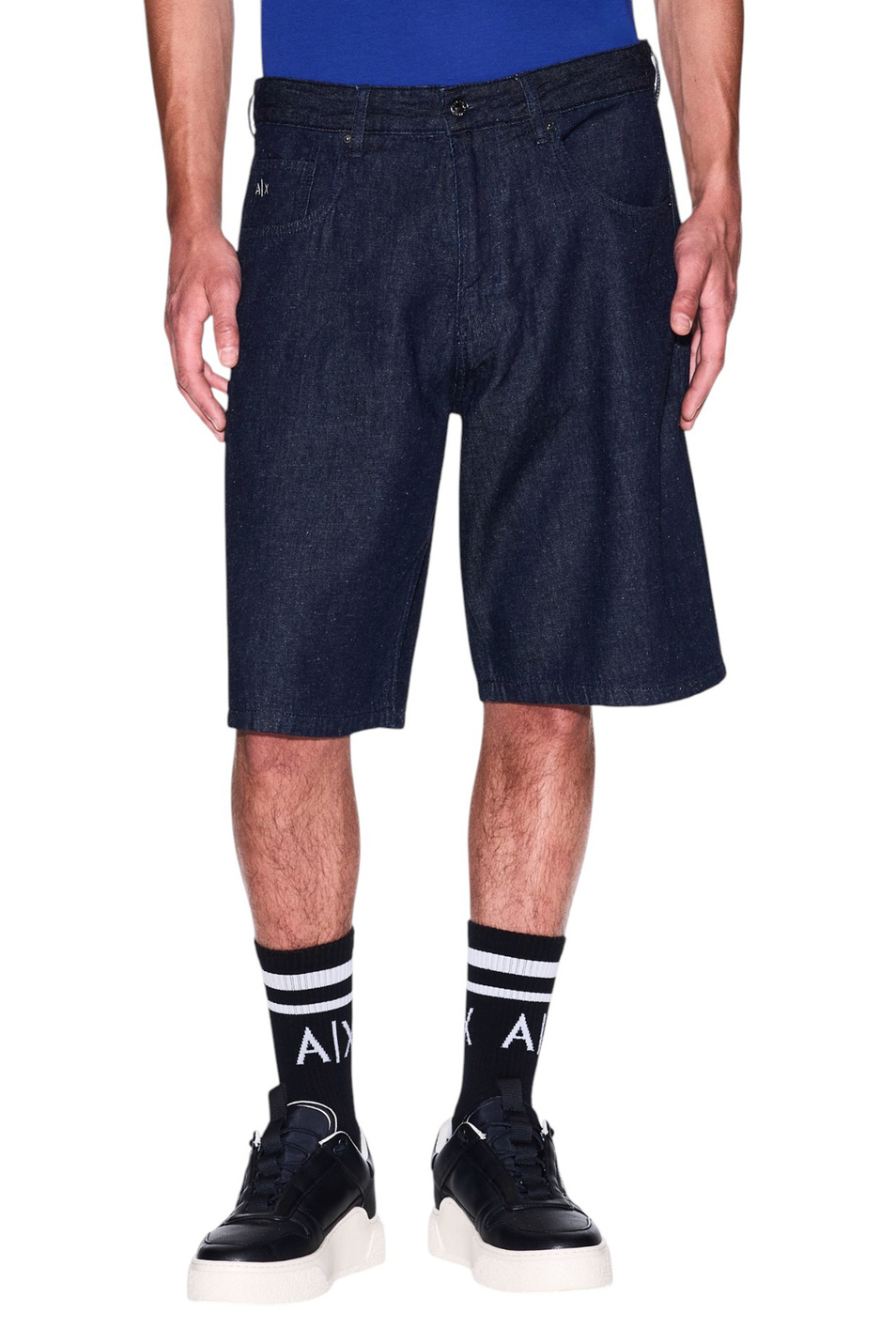 Мужской Armani Exchange Шорты джинсовые из смесового хлопка (цвет ), артикул XM000658-AF13077 | Фото 3