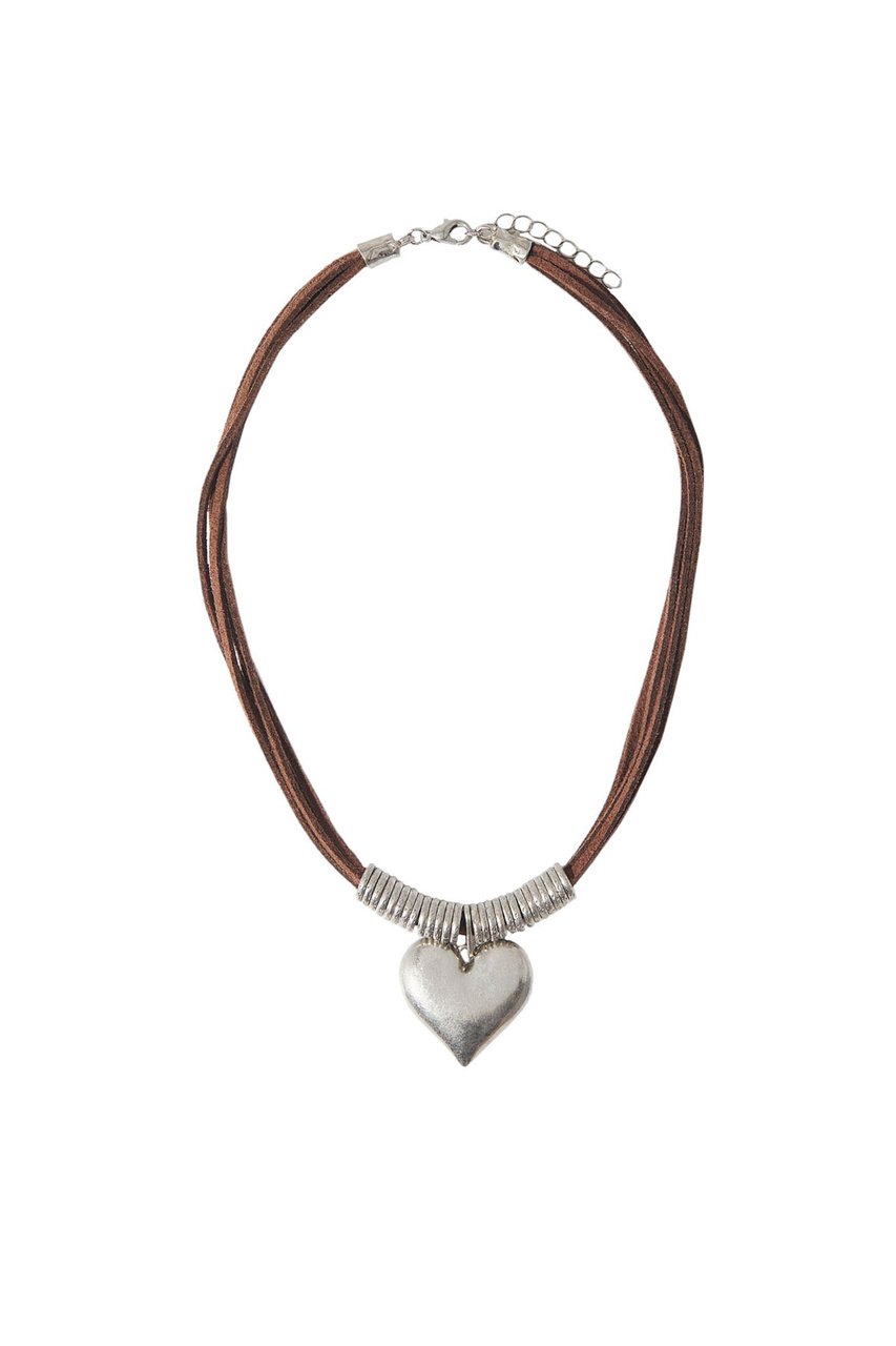 Ожерелье с подвеской в виде сердца|Основной цвет:Коричневый|Артикул:219247 | Фото 1