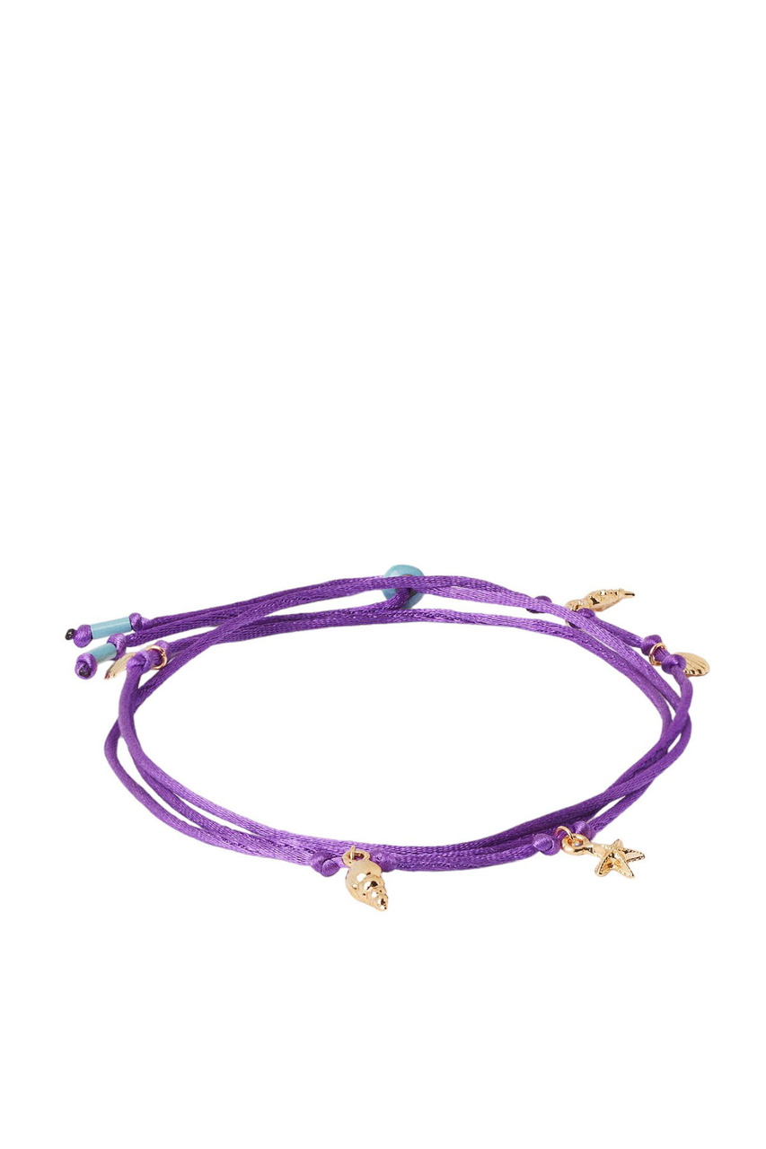 Браслет-шнурок с подвеской|Основной цвет:Фиолетовый|Артикул:219865 | Фото 1
