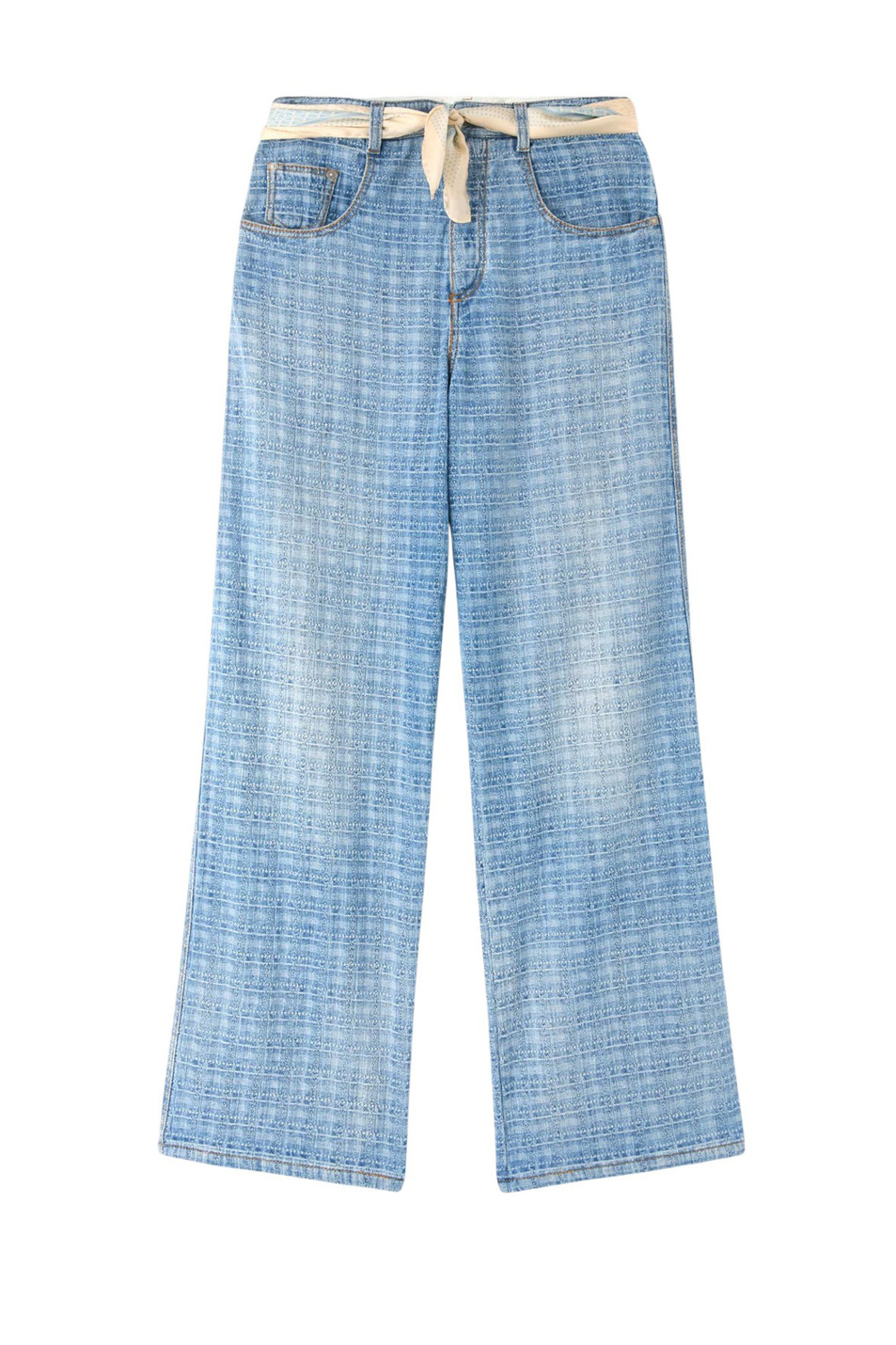 Женский ERMANNO SCERVINO Джинсы с платком из шелка (цвет ), артикул D487P705CFZDY | Фото 1