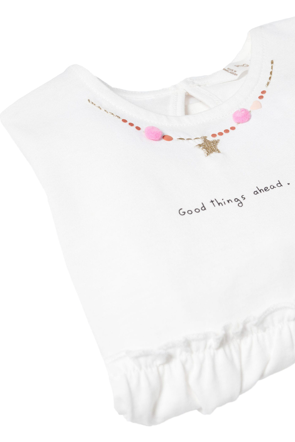Девочкам Mango Kids Лонгслив JEWEL из натурального хлопка (цвет ), артикул 47003269 | Фото 4