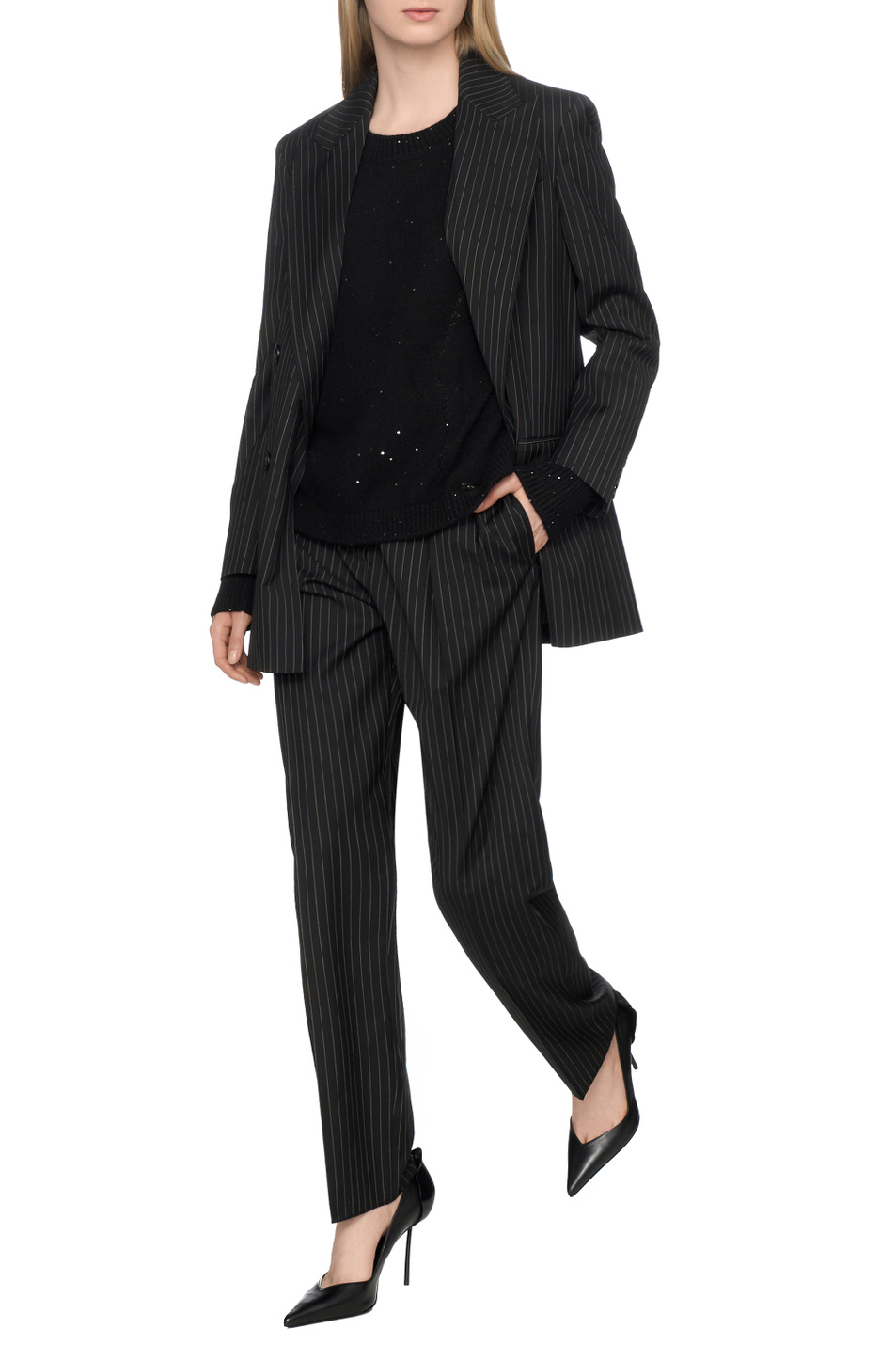 Женский Kiton Джемпер с пайетками (цвет ), артикул D60704BLACK005 | Фото 3