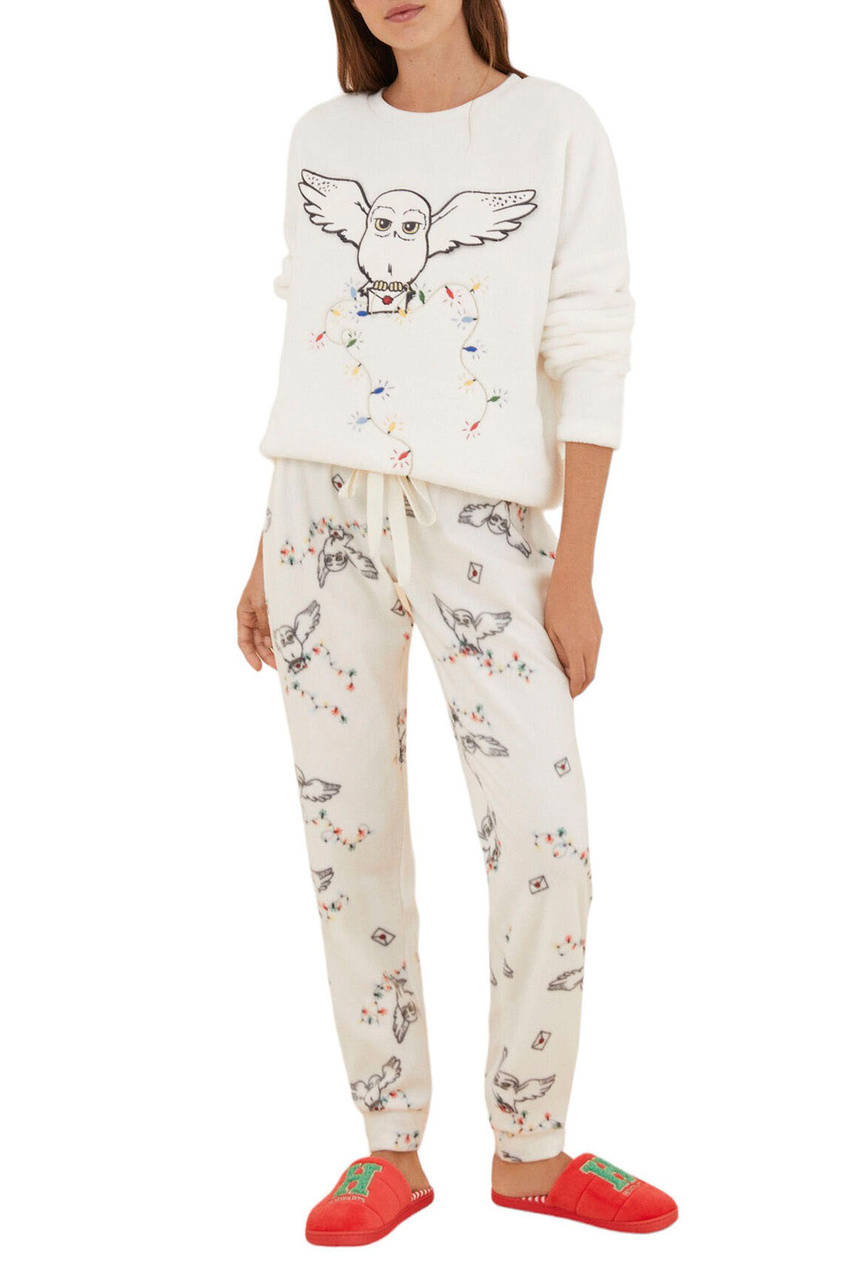 Пижама с принтом|Основной цвет:Белый|Артикул:3136104 | Фото 1