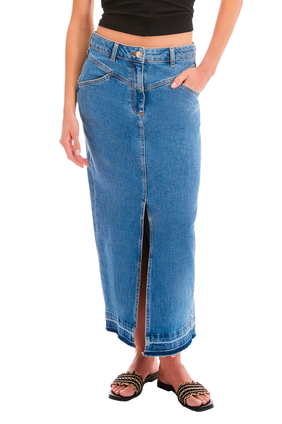 Женский Pennyblack Юбка CORSICA джинсовая из эластичного хлопка (цвет ), артикул 2411101044 | Фото 3