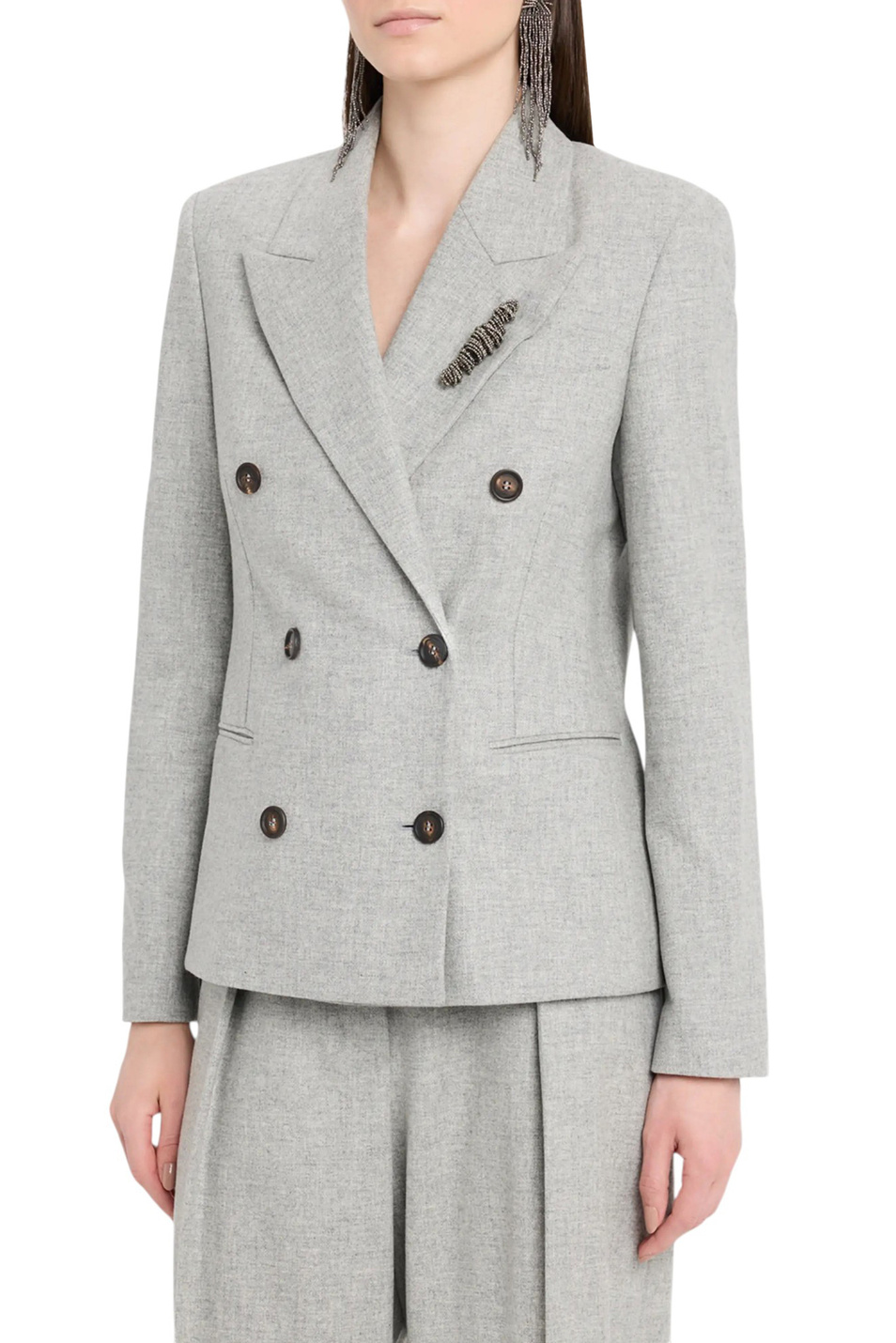 Женский Brunello Cucinelli Пиджак из шерсти и кашемира (цвет ), артикул MB1627410 | Фото 4