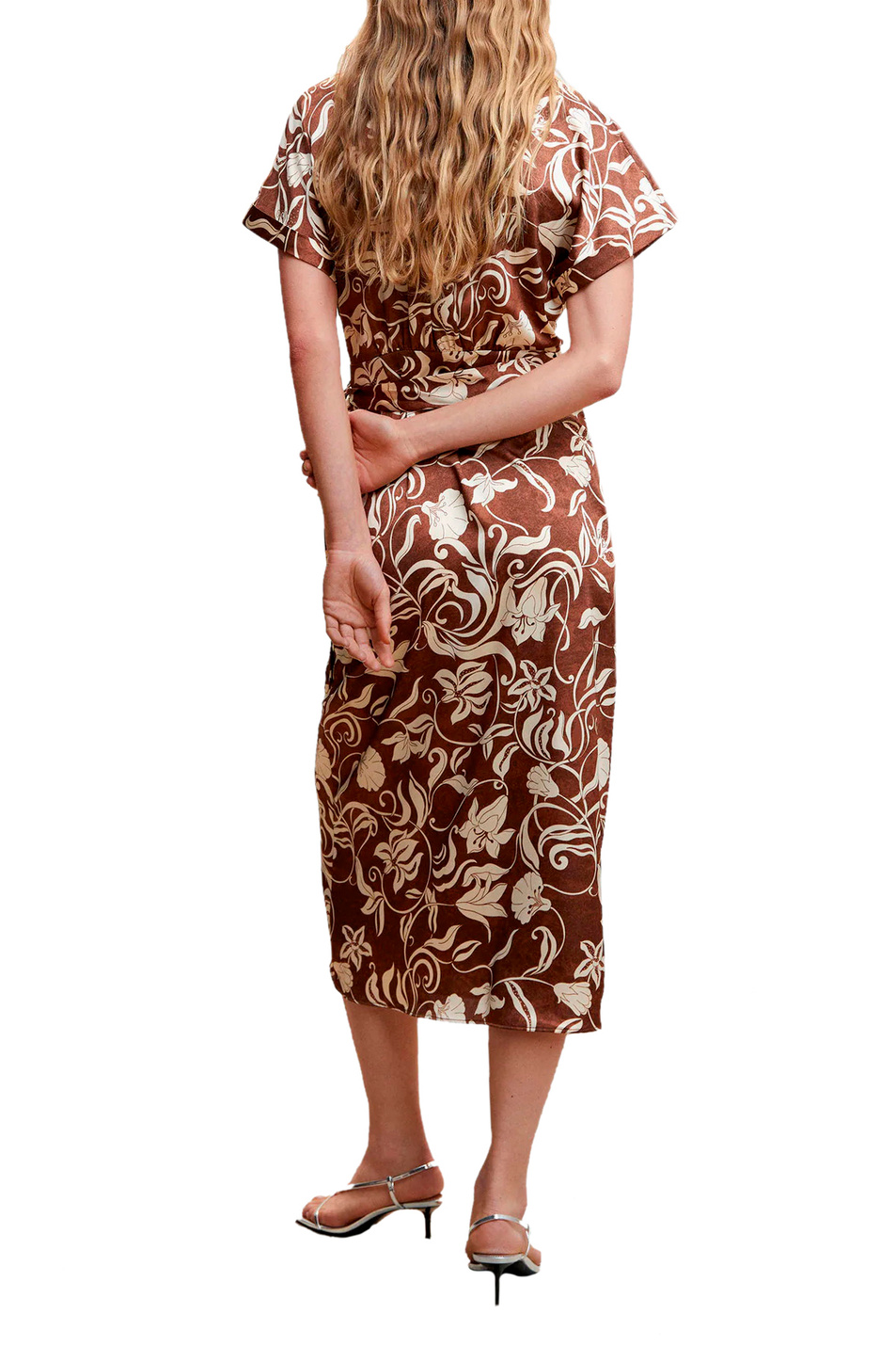 Женский Mango Платье MIAMI2 с запахом и принтом (цвет ), артикул 47017118 | Фото 4