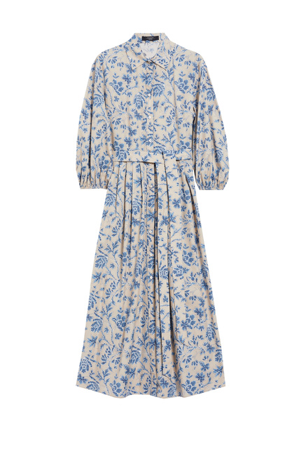 Платье ARLETTE из натурального хлопка с принтом|Основной цвет:Голубой|Артикул:2352210831 | Фото 1