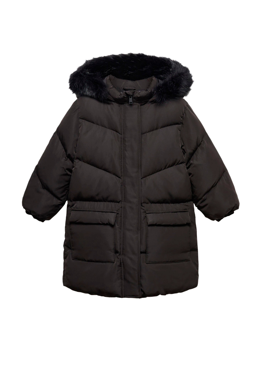 Пальто стеганое NACHA с капюшоном|Основной цвет:Черный|Артикул:57017715 | Фото 1