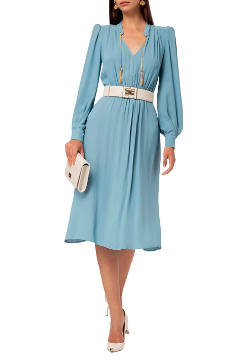 Elisabetta Franchi Платье с металлическими кисточками на воротнике ( цвет), артикул AB32431E2 | Фото 2