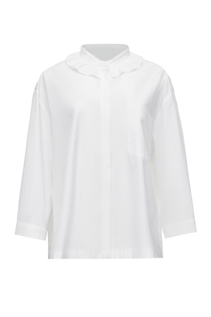 Блузка COMODO с оборками на воротнике|Основной цвет:Белый|Артикул:91161029 | Фото 1