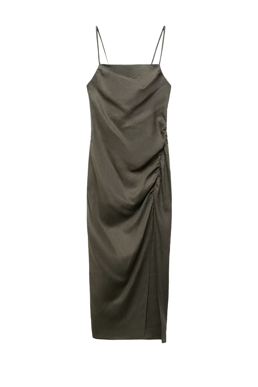 Платье CINZIA с разрезом|Основной цвет:Зеленый|Артикул:67008652 | Фото 1