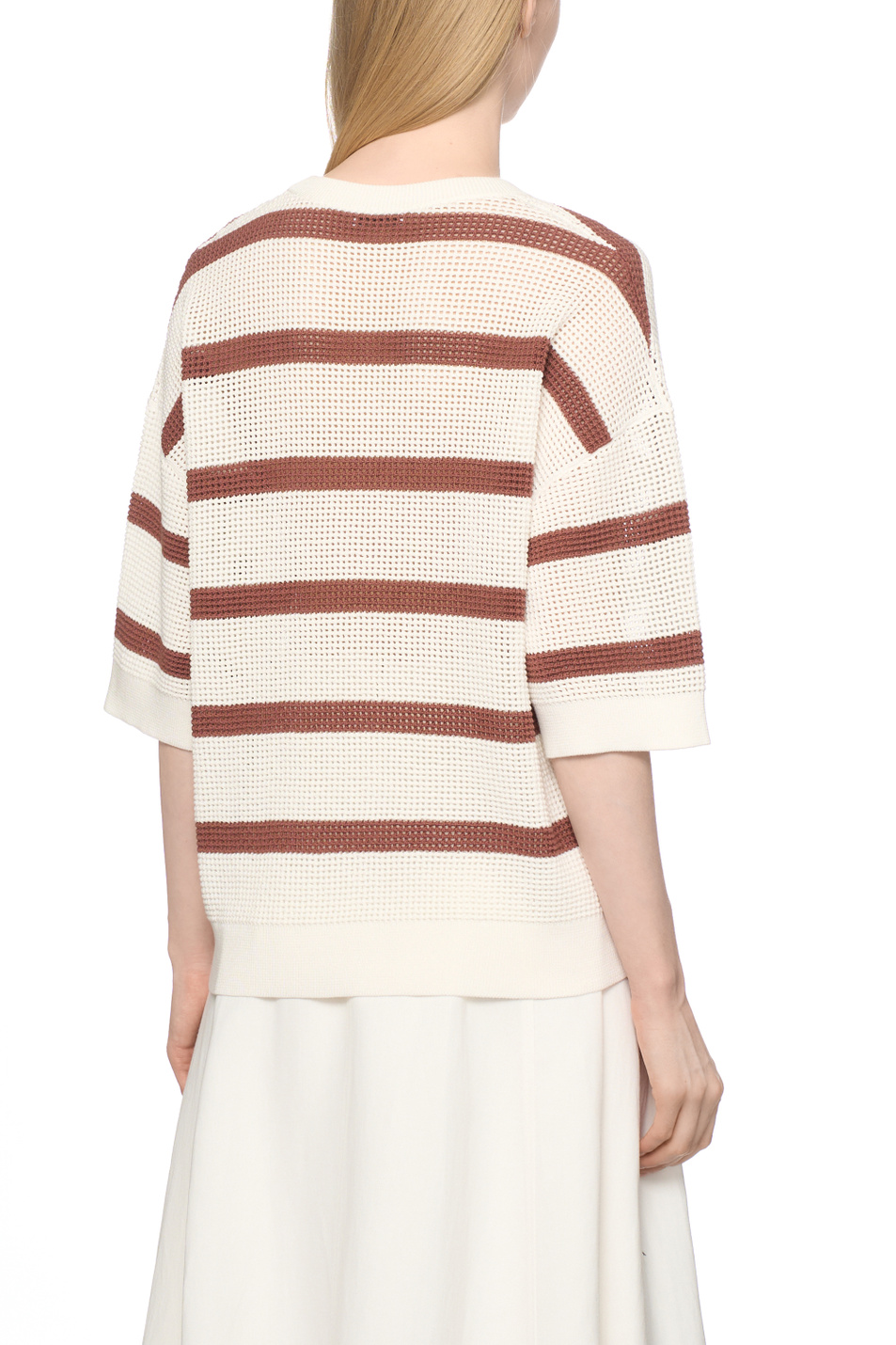 Женский Brunello Cucinelli Джемпер из натурального хлопка (цвет ), артикул M19225710 | Фото 5