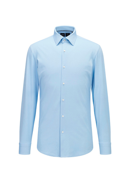 Рубашка облегающего кроя|Основной цвет:Голубой|Артикул:50473439 | Фото 1