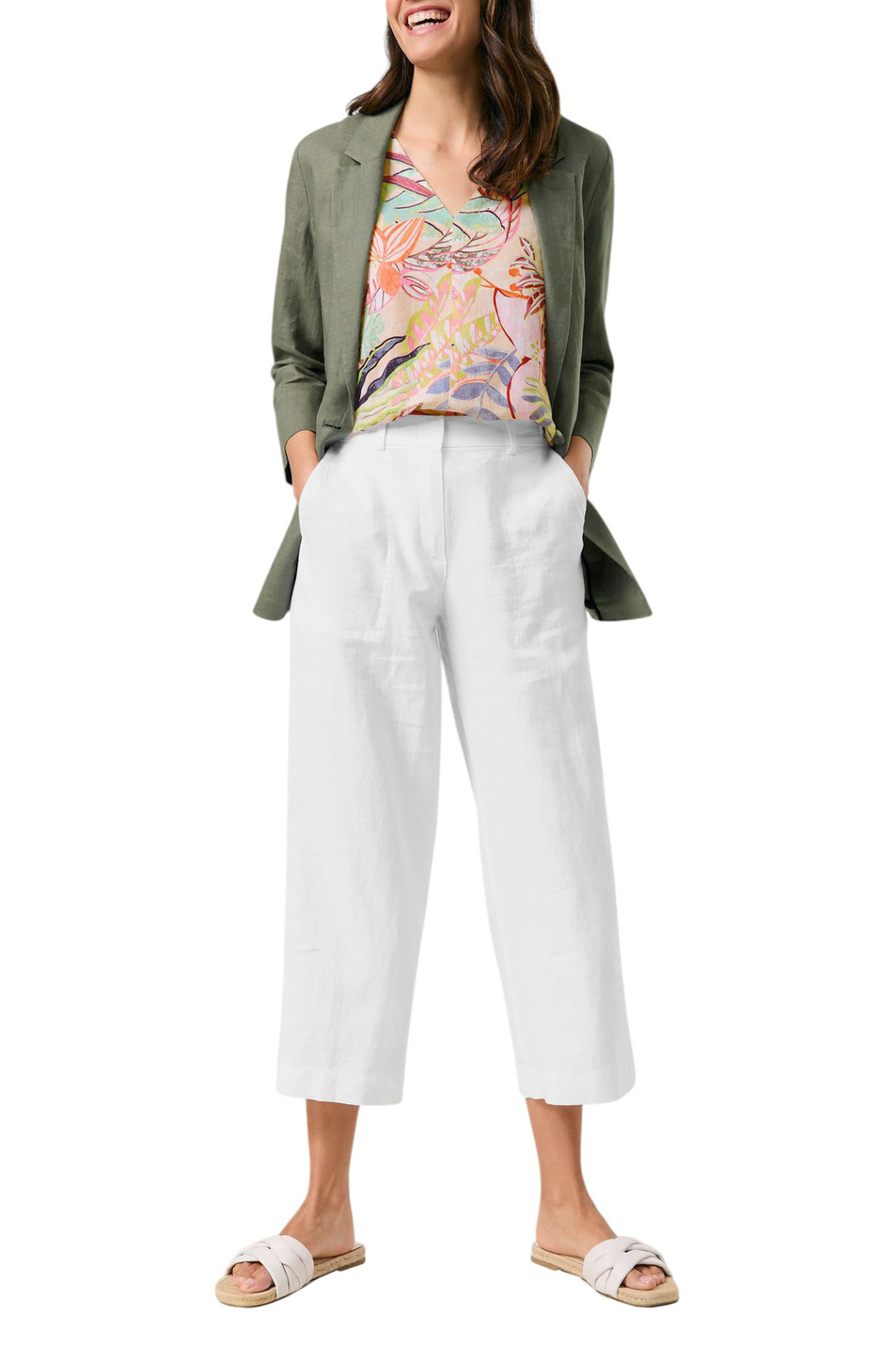 Брюки из льна|Основной цвет:Белый Женский Gerry Weber Брюки из льна (цвет ), артикул 520032-31235 | Фото 3
