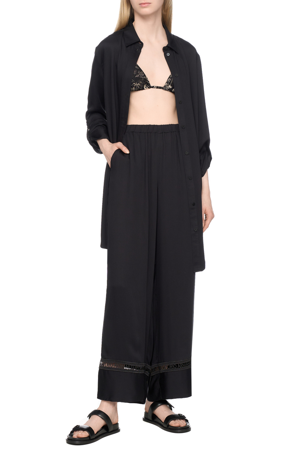 Женский Emporio Armani Брюки из вискозы (цвет ), артикул EW000790-AF12188 | Фото 3