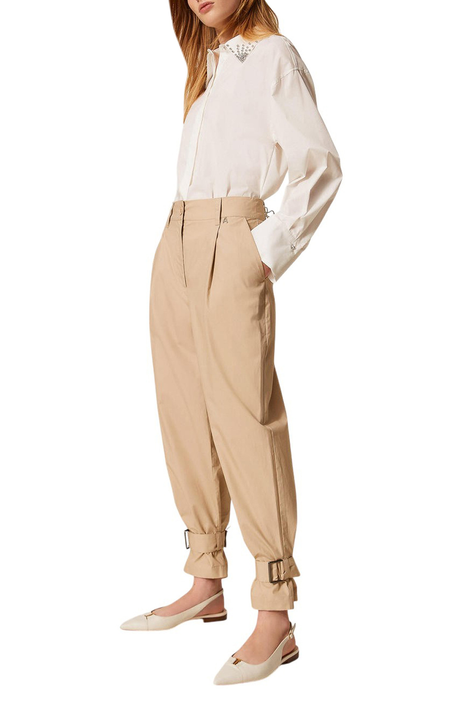 Женский TWINSET Milano Брюки из хлопка (цвет ), артикул 261AP208C | Фото 3