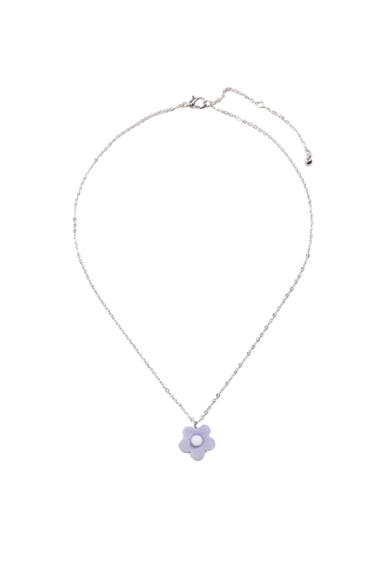 Ожерелье POPOYO с подвеской в виде цветка|Основной цвет:Серебристый|Артикул:37005150 | Фото 1