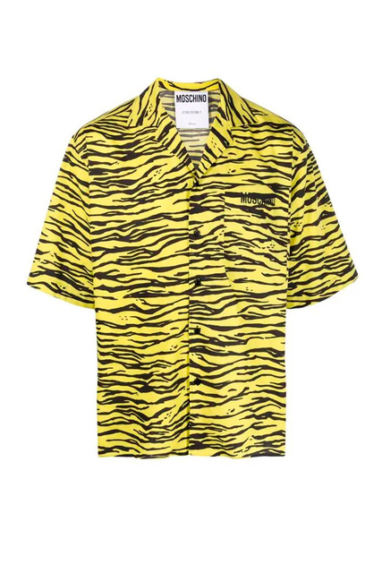 Рубашка из натурального хлопка с принтом|Основной цвет:Желтый|Артикул:A0216-2062 | Фото 1