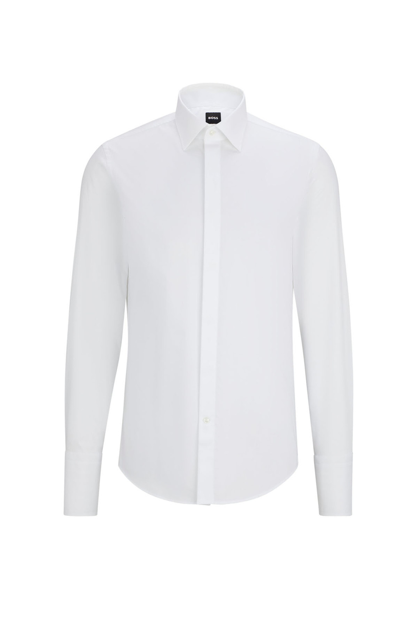 Рубашка из натурального хлопка|Основной цвет:Белый|Артикул:50480093 | Фото 1