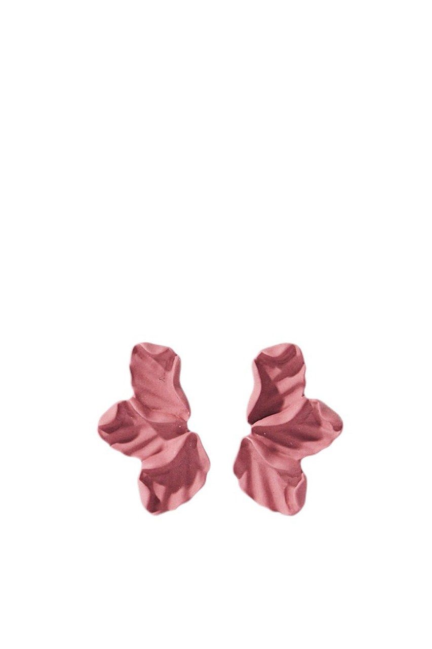 Серьги-гвоздики в виде цветка|Основной цвет:Розовый|Артикул:205683 | Фото 1