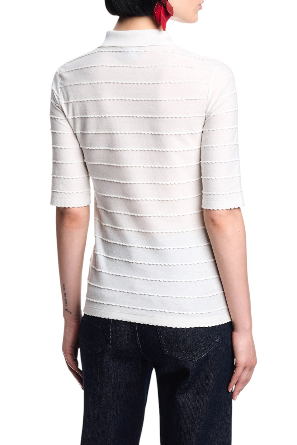 Женский Emporio Armani Поло из хлопка (цвет ), артикул EW001980-AF16068 | Фото 4