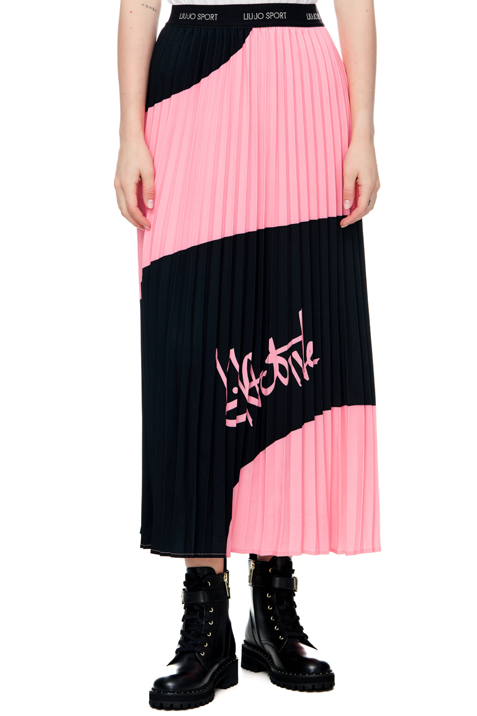 Женский Liu Jo Плиссированная юбка с лого на поясе (цвет ), артикул TF2163TS423 | Фото 4