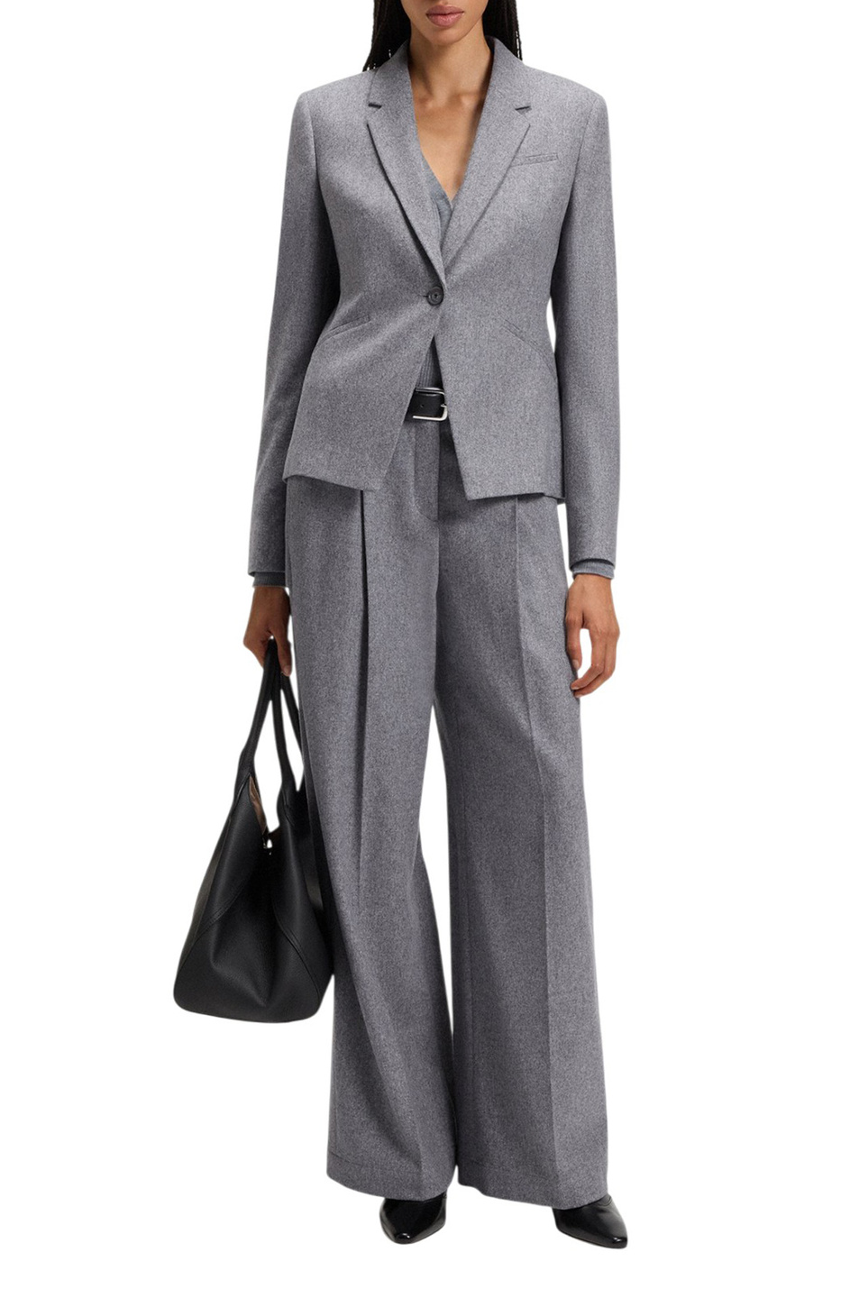 Брюки Tiana из смесовой шерсти|Основной цвет:Серый Женский BOSS Брюки Tiana из смесовой шерсти (цвет ), артикул 50548280 | Фото 2