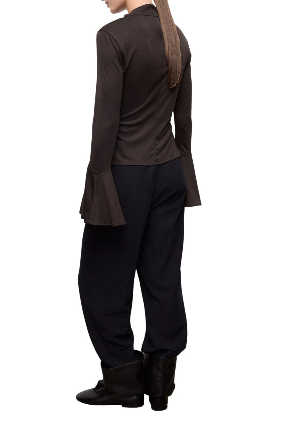 Джемпер VENUS с расклешенными рукавами|Основной цвет:Коричневый Женский Mango Джемпер VENUS с расклешенными рукавами (цвет ), артикул 17037911 | Фото 4