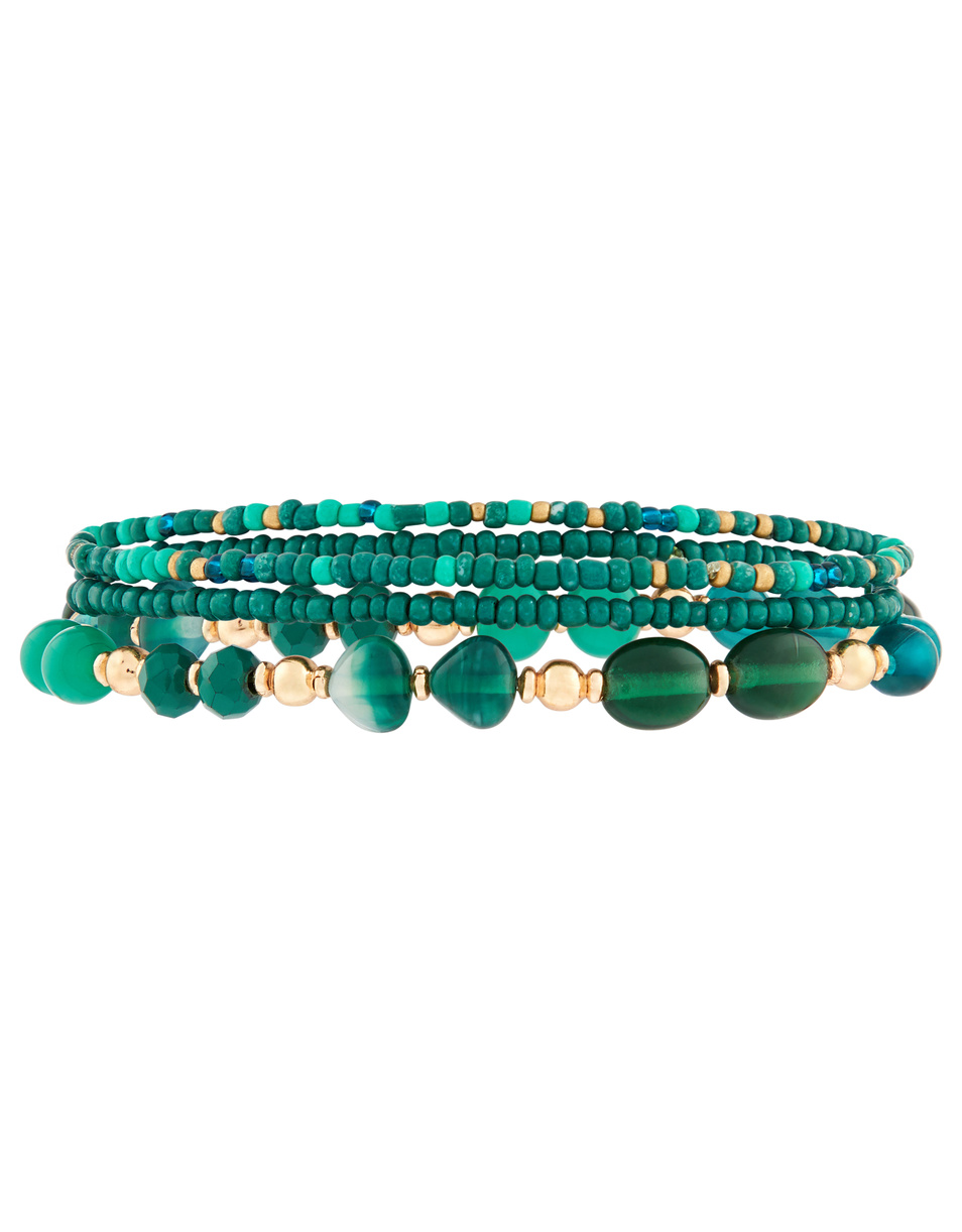 Женский Accessorize Набор браслетов GREEN MINI STRET (цвет ), артикул 884487 | Фото 1