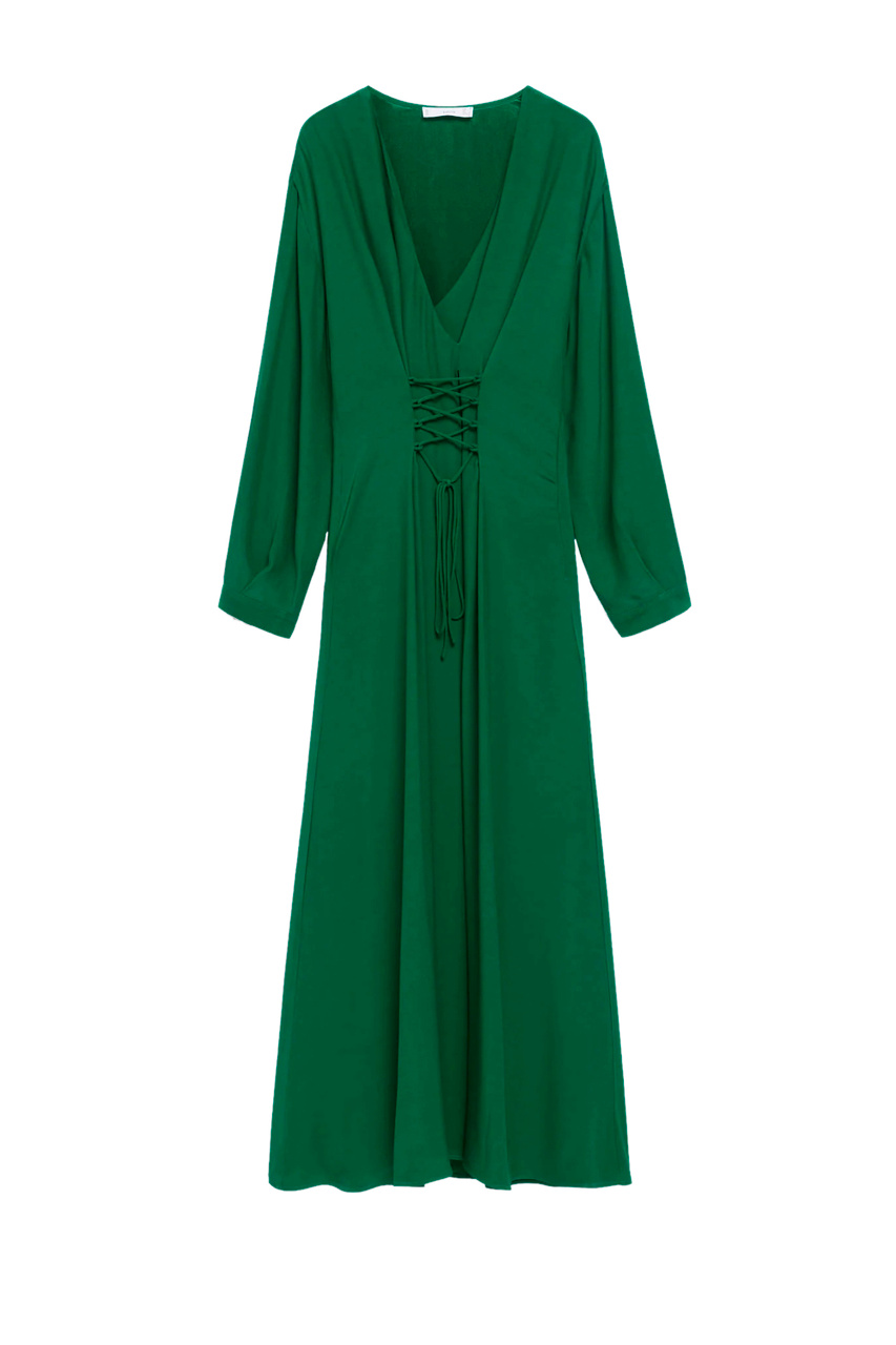 Платье CROSSER со шнуровкой|Основной цвет:Зеленый|Артикул:17043788 | Фото 1