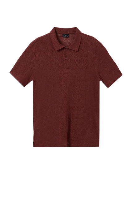 Рубашка поло AMBERES из чистого льна|Основной цвет:Бордовый|Артикул:27055764 | Фото 1