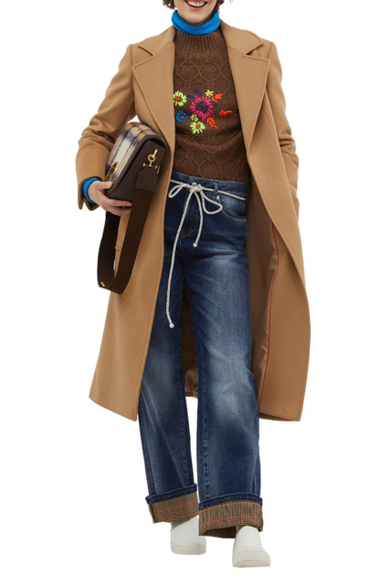Пальто RUNAWAY из шерсти с поясом|Основной цвет:Коричневый|Артикул:40149722 | Фото 2