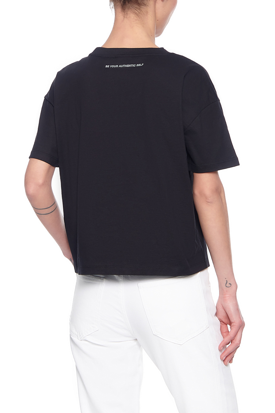 HUGO Укороченная футболка оверсайз Dachelle из органического хлопка с символом Smiley® (цвет ), артикул 50454254 | Фото 4