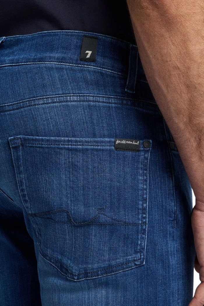 Джинсы из смесового хлопка|Основной цвет:Синий Мужской 7 for all Mankind Джинсы из смесового хлопка (цвет ), артикул 7T519A23 | Фото 6
