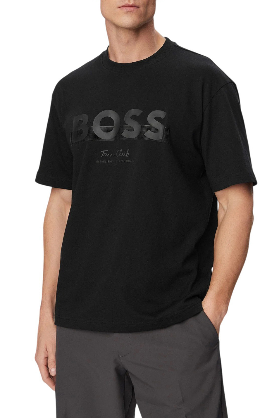 Мужской BOSS Футболка из хлопка с логотипом (цвет ), артикул 50559854 | Фото 3