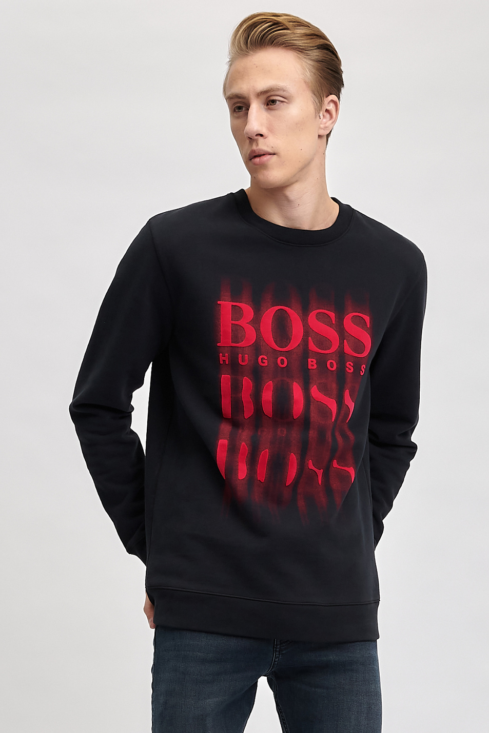 Мужской BOSS Свитшот с размытым принтом логотипа (цвет ), артикул 50446339 | Фото 1