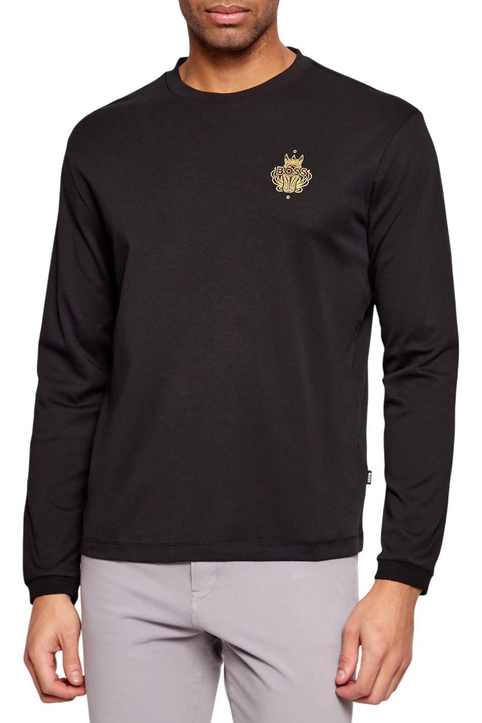 Мужской BOSS Лонгслив из хлопка (цвет ), артикул 50564302 | Фото 4