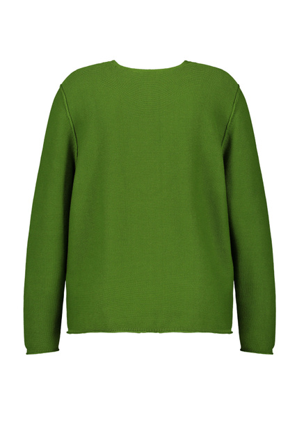 Джемпер из натурального хлопка с наружными швами|Основной цвет:Зеленый|Артикул:972996-29256 | Фото 2
