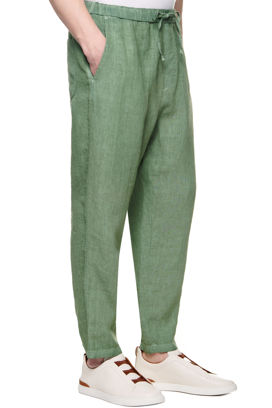 120% Lino Льняные брюки свободного кроя (цвет ), артикул V0M29CK0000253S00 | Фото 3