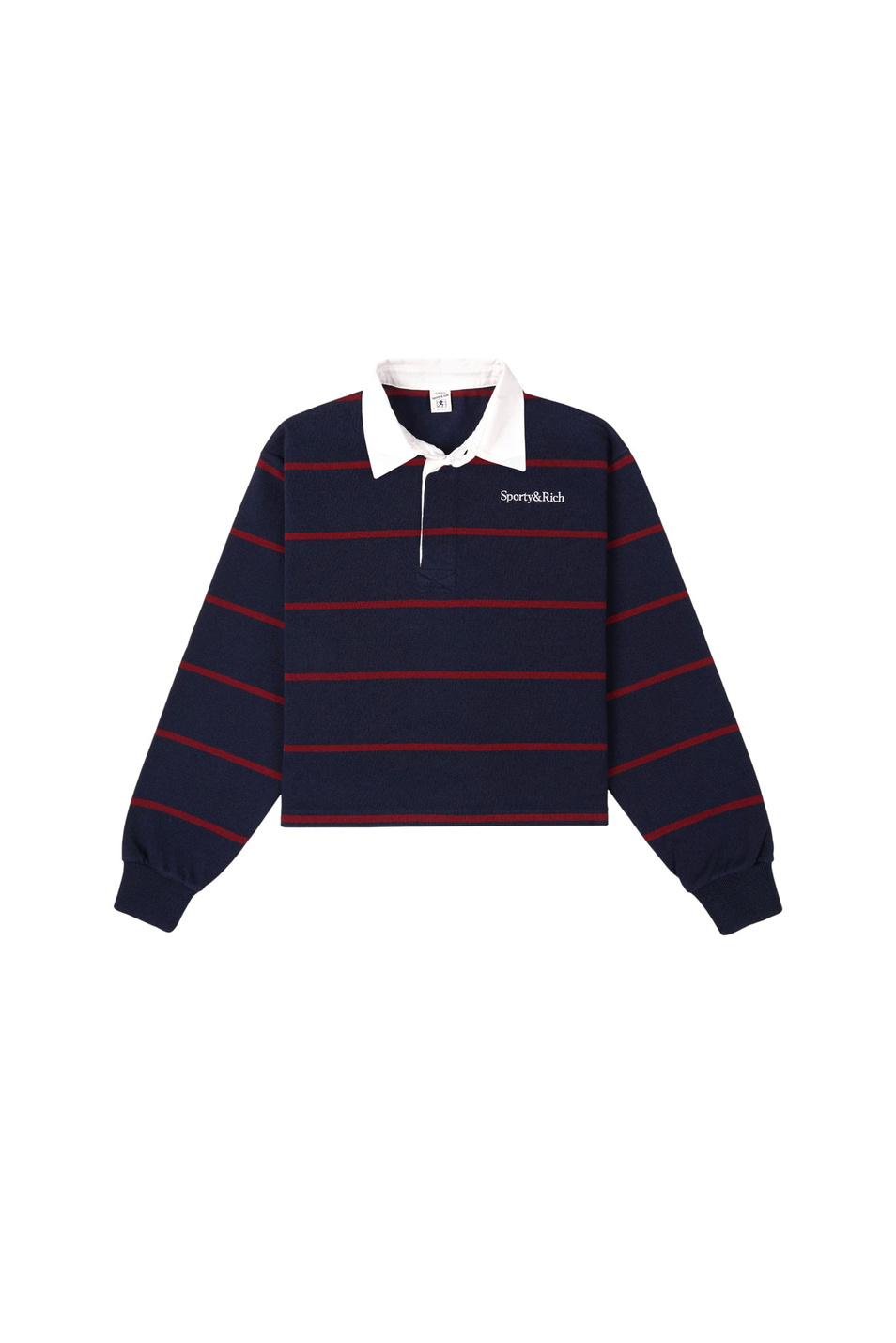 Женский Sporty & Rich Джемпер-поло Serif в полоску (цвет ), артикул ST00862300BL134 | Фото 1