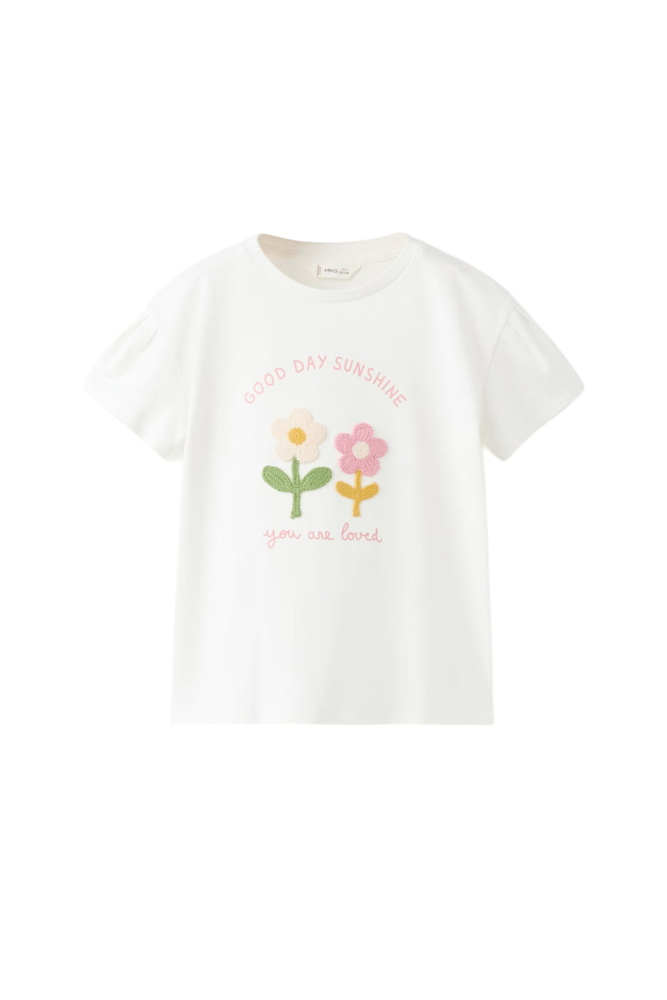 Малышкам девочкам Mango Kids Футболка с вышивкой (цвет ), артикул 27006754 | Фото 1