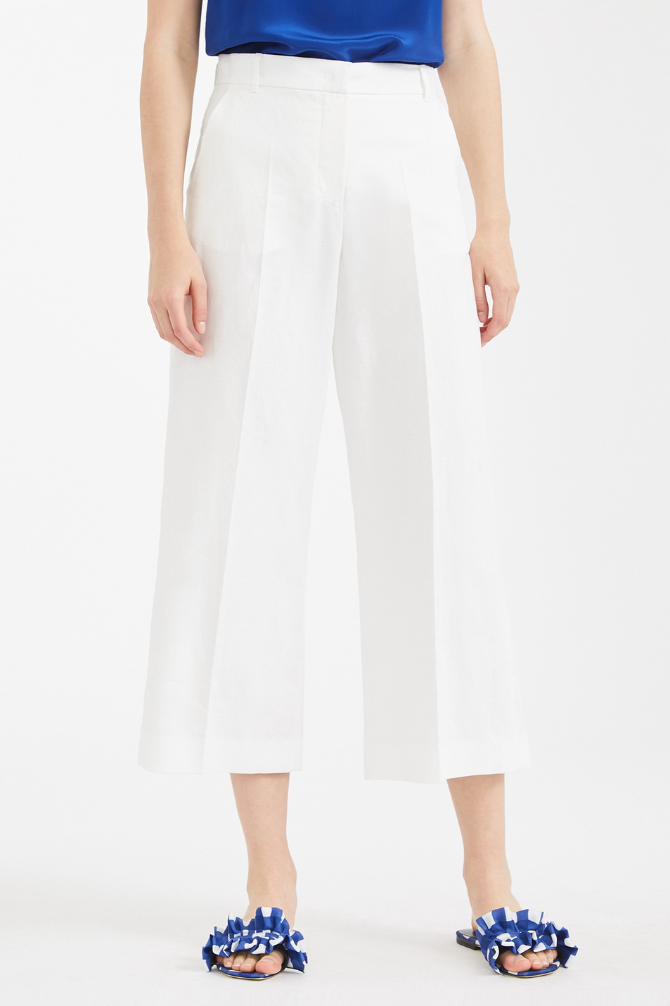 Женский Weekend Max Mara Брюки-кюлоты из смеси хлопка и льна ANGIO (цвет ), артикул 51310501 | Фото 1