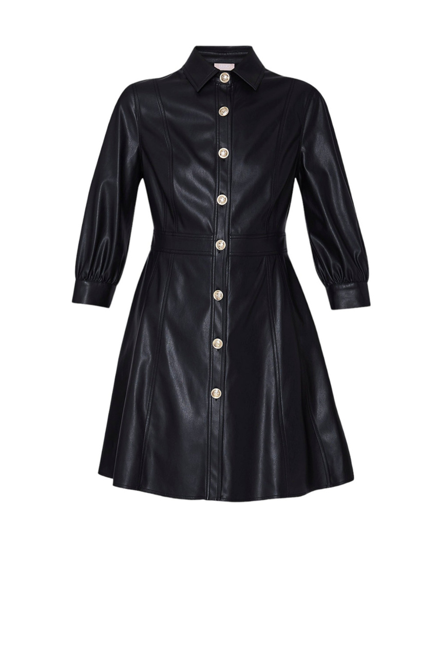 Платье-рубашка с рукавами 3/4|Основной цвет:Черный|Артикул:MF3042E0392 | Фото 1